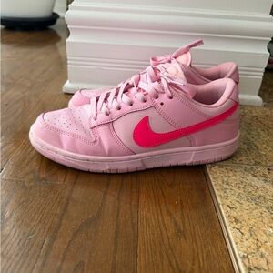 Pink Nike Sneakers with Bright Pink Swoosh